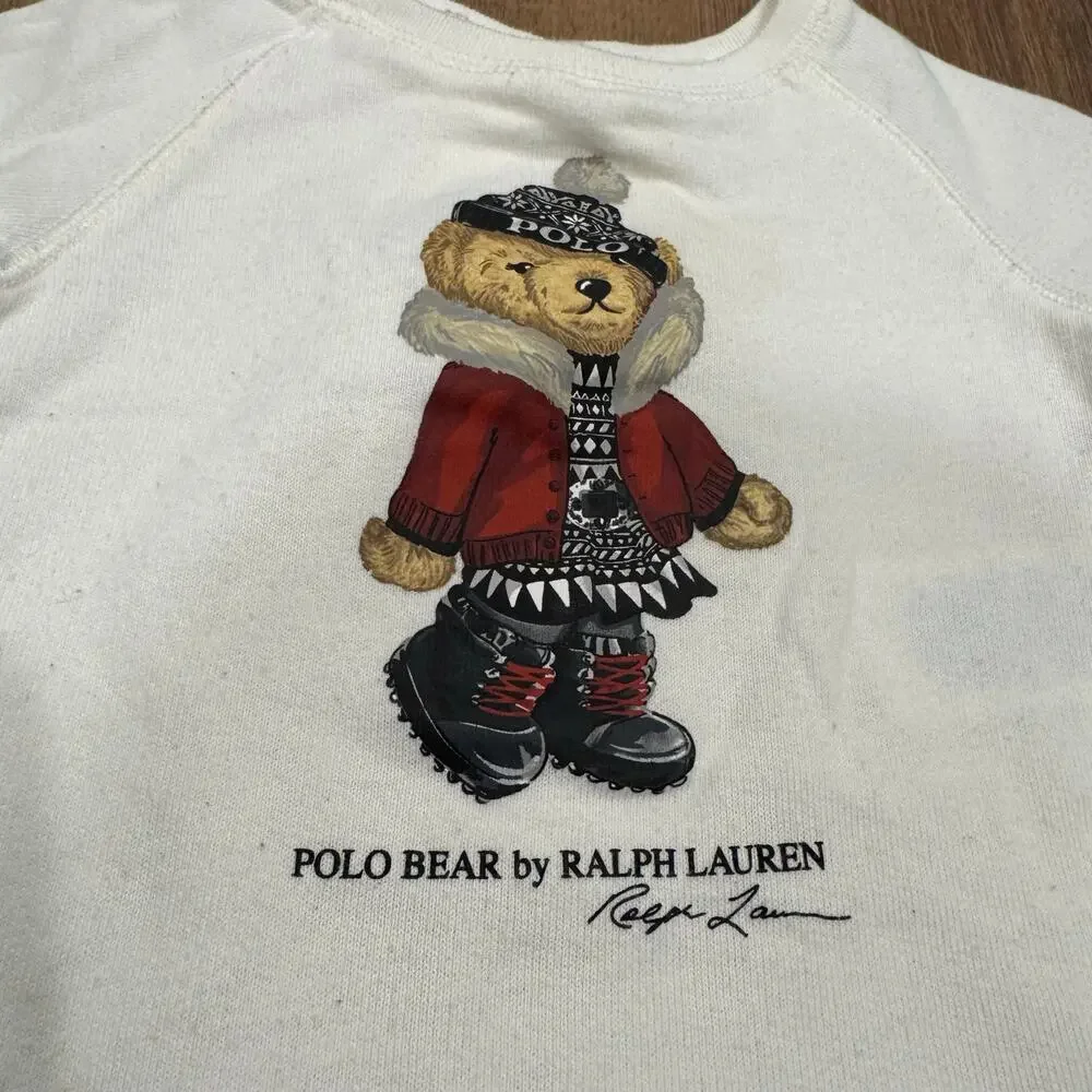 Ralph Lauren Polo Bear Sweater Sweatshirt Dress Baby Girl Size 9M Months